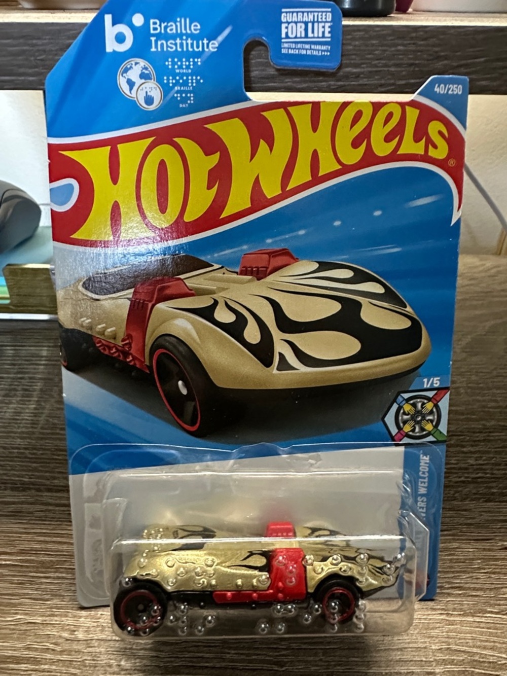 Hot Wheels Gold & Black Flame Roadster - Hot Wheels